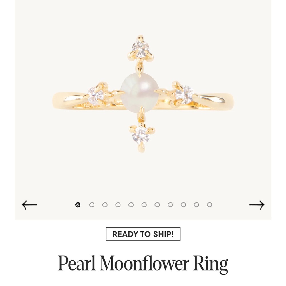 Catbird Pearl Moonflower Diamond Ring